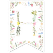 Bannière À Fanions Aquarelle florale Alphabet ABC Anniversaire (Deuxième drapeau)