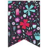 Bannière À Fanions Aquarelle florale foncée (Premier drapeau)