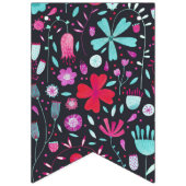 Bannière À Fanions Aquarelle florale foncée (Troisième drapeau)