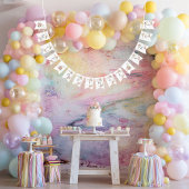 Bannière À Fanions Aquarelle Florale Quinceanera