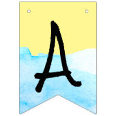 Bannière À Fanions Aquarelle Jaune Et Bleu Moderne Bonne Retraite (Deuxième drapeau)