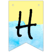 Bannière À Fanions Aquarelle Jaune Et Bleu Moderne Bonne Retraite (Premier drapeau)