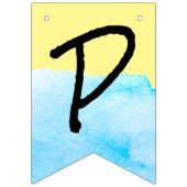 Bannière À Fanions Aquarelle Jaune Et Bleu Moderne Bonne Retraite (Troisième drapeau)