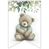 Bannière À Fanions Aquarelle mignonne Ours En Teddy Feuilles N'import (Premier drapeau)