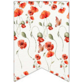 Bannière À Fanions Aquarelle Poppy fleurs sauvages rouges été (Premier drapeau)