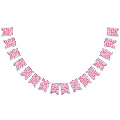 Bannière À Fanions Aquarelle rose Fleur (Tout)