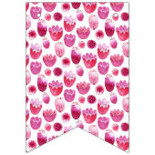 Bannière À Fanions Aquarelle rose Fleur (Troisième drapeau)