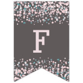 Bannière À Fanions Aquarelle rose pâle Confetti Mariage pour toujours (Deuxième drapeau)