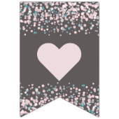 Bannière À Fanions Aquarelle rose pâle Confetti Mariage pour toujours (Premier drapeau)
