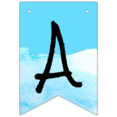 Bannière À Fanions Aquarelle simple moderne Sky Blue Aquarelle joyeus (Deuxième drapeau)