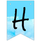 Bannière À Fanions Aquarelle simple moderne Sky Blue Aquarelle joyeus (Premier drapeau)