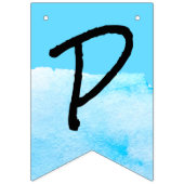 Bannière À Fanions Aquarelle simple moderne Sky Blue Aquarelle joyeus (Troisième drapeau)