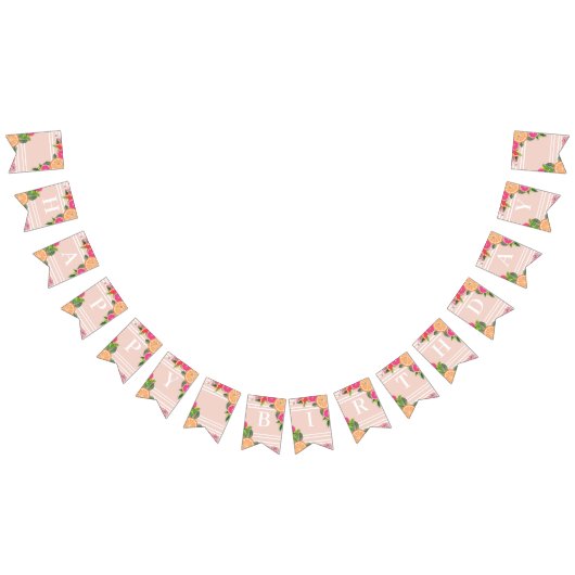 Bannière À Fanions Aquarelle Tropical Citrus Jour minimal (Tout)