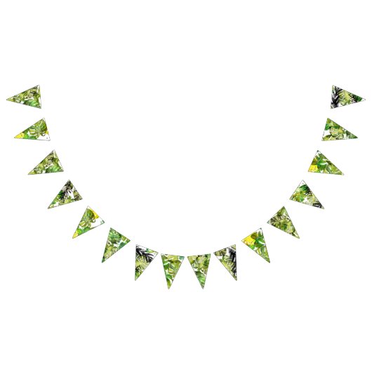 Bannière À Fanions Aquarelle Tropical Feuille mariage monogramme (Tout)