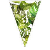 Bannière À Fanions Aquarelle Tropical Feuille mariage monogramme (Premier drapeau)