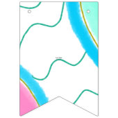 Bannière À Fanions Aquarelle verte rose simple (Premier drapeau)