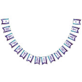 Bannière À Fanions Aquarelle violette et Turquoise Starfish Joyeux an (Tout)