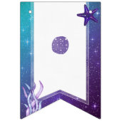 Bannière À Fanions Aquarelle violette et Turquoise Starfish Joyeux an (Premier drapeau)