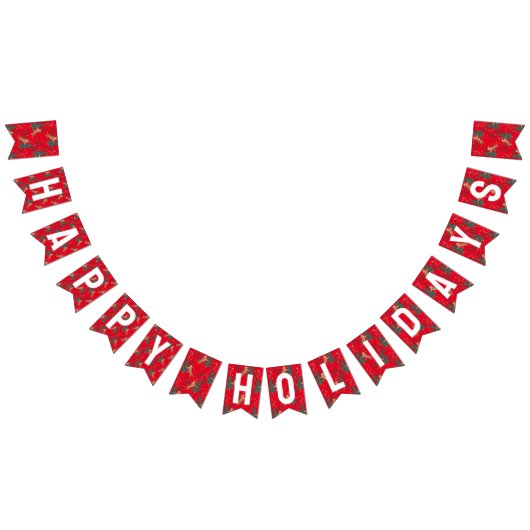 Bannière À Fanions Arbres de Noël & tigres motif Joyeuses Fêtes (Tout)