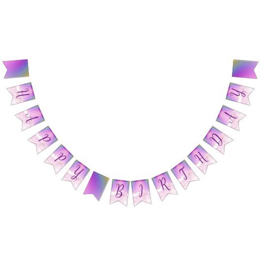 Bannière À Fanions Arc en ciel et nuages Fairy Anniversaire (Tout)