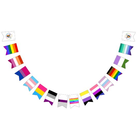 Bannière À Fanions Arc en ciel Indicateurs de Bunting LGBTQIA+ (Tout)