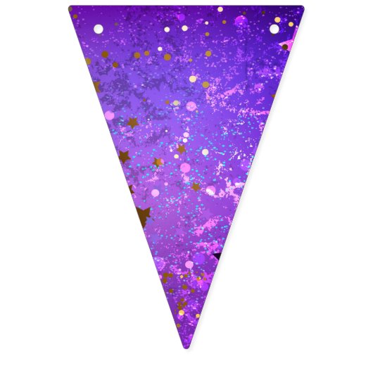 Bannière À Fanions Arrière - plan de feuille violet avec étoiles (Troisième drapeau)