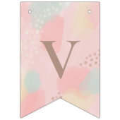 Bannière À Fanions Art moderne Pink Pastel Mariage (Premier drapeau)