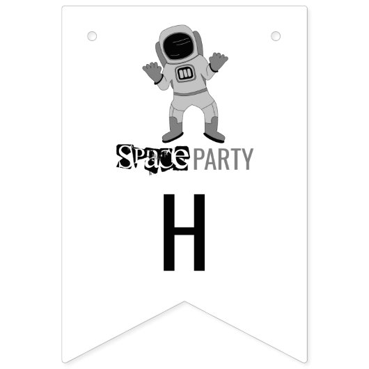 Bannière À Fanions Astronaute de la Space Party, Anniversaire (Deuxième drapeau)