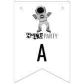 Bannière À Fanions Astronaute de la Space Party, Anniversaire (Troisième drapeau)