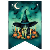 Bannière À Fanions Attractive & Mystical Halloween Witch Conjures (Premier drapeau)