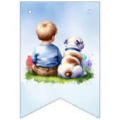 Bannière À Fanions Baby and Bulldog Puppy C'est un Baby shower garçon (Deuxième drapeau)