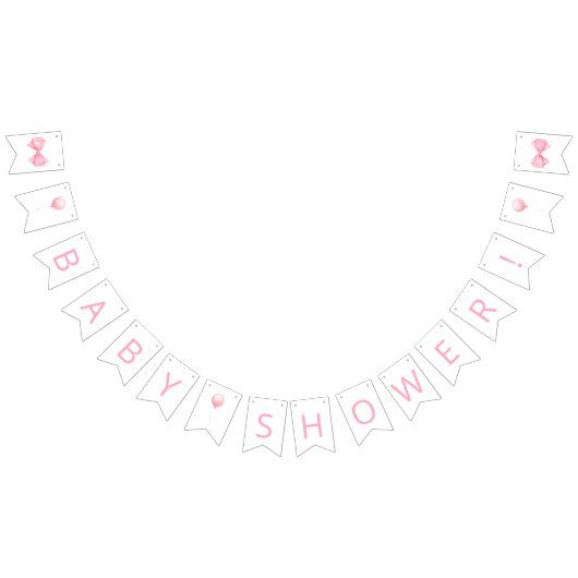 Bannière À Fanions Baby shower à ballets roses (Tout)