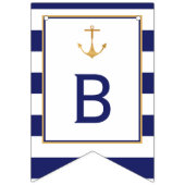 Bannière À Fanions Baby shower Ancre nautique (Troisième drapeau)