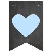 Bannière À Fanions Baby shower avec Coeurs sur Chalkboard Look (Premier drapeau)