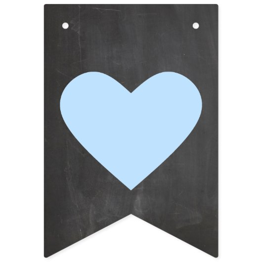 Bannière À Fanions Baby shower avec Coeurs sur Chalkboard Look (Premier drapeau)