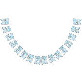 Bannière À Fanions Baby shower Bébé Bleu Cute Chouette (Tout)