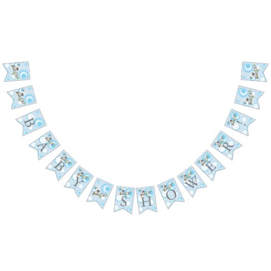 Bannière À Fanions Baby shower Bébé Bleu Cute Chouette (Tout)