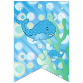 Bannière À Fanions Baby shower de baleines à bec brun (Premier drapeau)