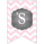 Bannière À Fanions Baby shower de fille d'éléphant rose (Troisième drapeau)