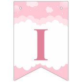 Bannière À Fanions Baby shower de fille d'éléphant rose (Premier drapeau)