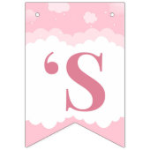 Bannière À Fanions Baby shower de fille d'éléphant rose (Troisième drapeau)