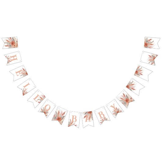 Bannière À Fanions baby shower d'herbe bohoPampas (Tout)