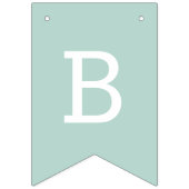 Bannière À Fanions Baby shower en bord de mer Pastel Mint Stripe (Troisième drapeau)