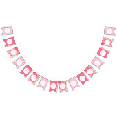 Bannière À Fanions Baby shower en fleurs roses (Tout)