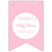 Bannière À Fanions Baby shower en fleurs roses (Premier drapeau)