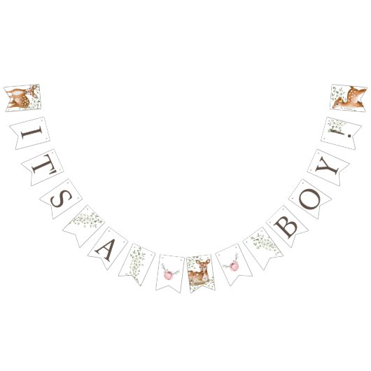 Bannière À Fanions Baby shower forestier (Tout)