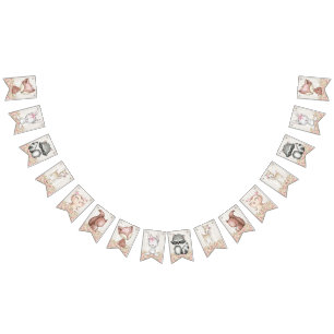 Bannière À Fanions Baby shower Girl Woodland