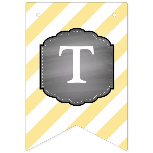 Bannière À Fanions Baby shower jaune d'Arc-cravate d'éléphant (Troisième drapeau)