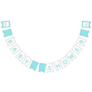 Bannière À Fanions Baby shower Mère Et Bébé Ours Blanc
