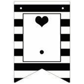 Bannière À Fanions Baby shower moderne chic noir & blanc (Deuxième drapeau)